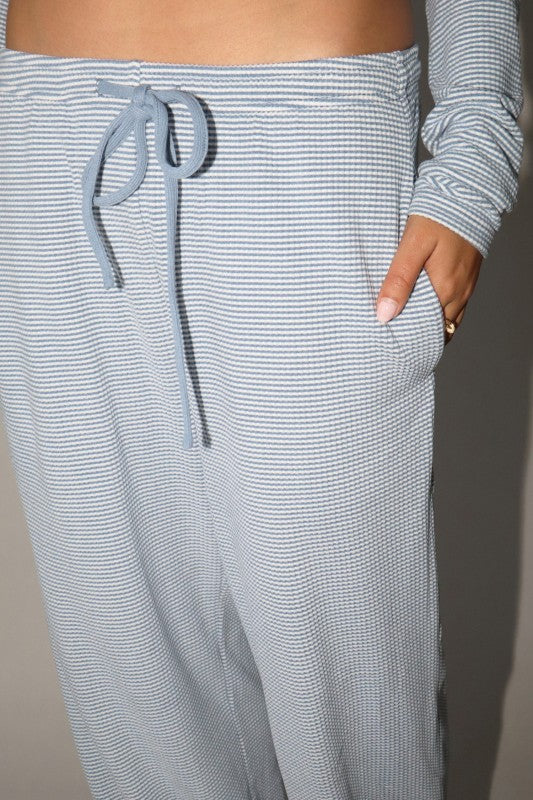 Dusty Blue Striped Pants