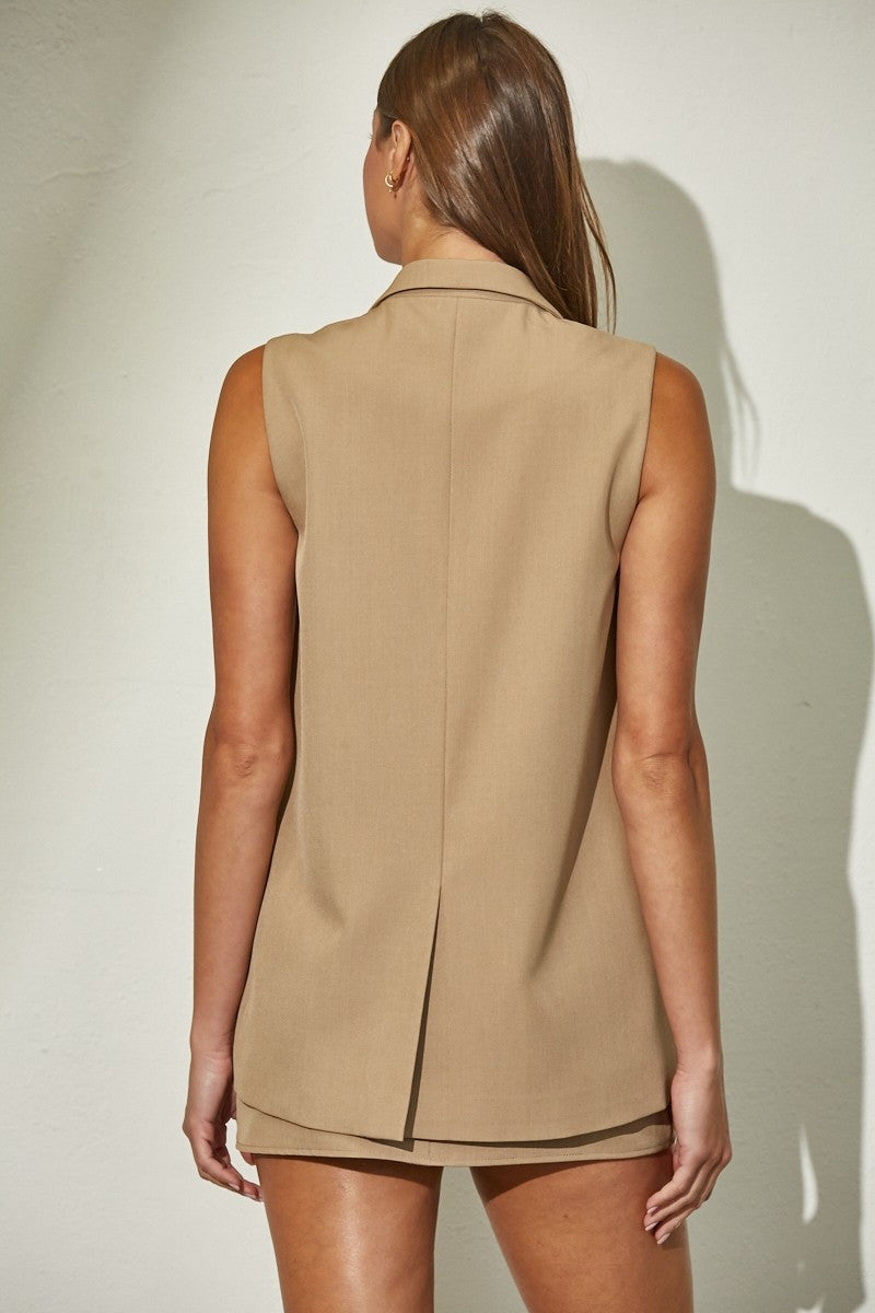 Overzied Longline Blazer Vest