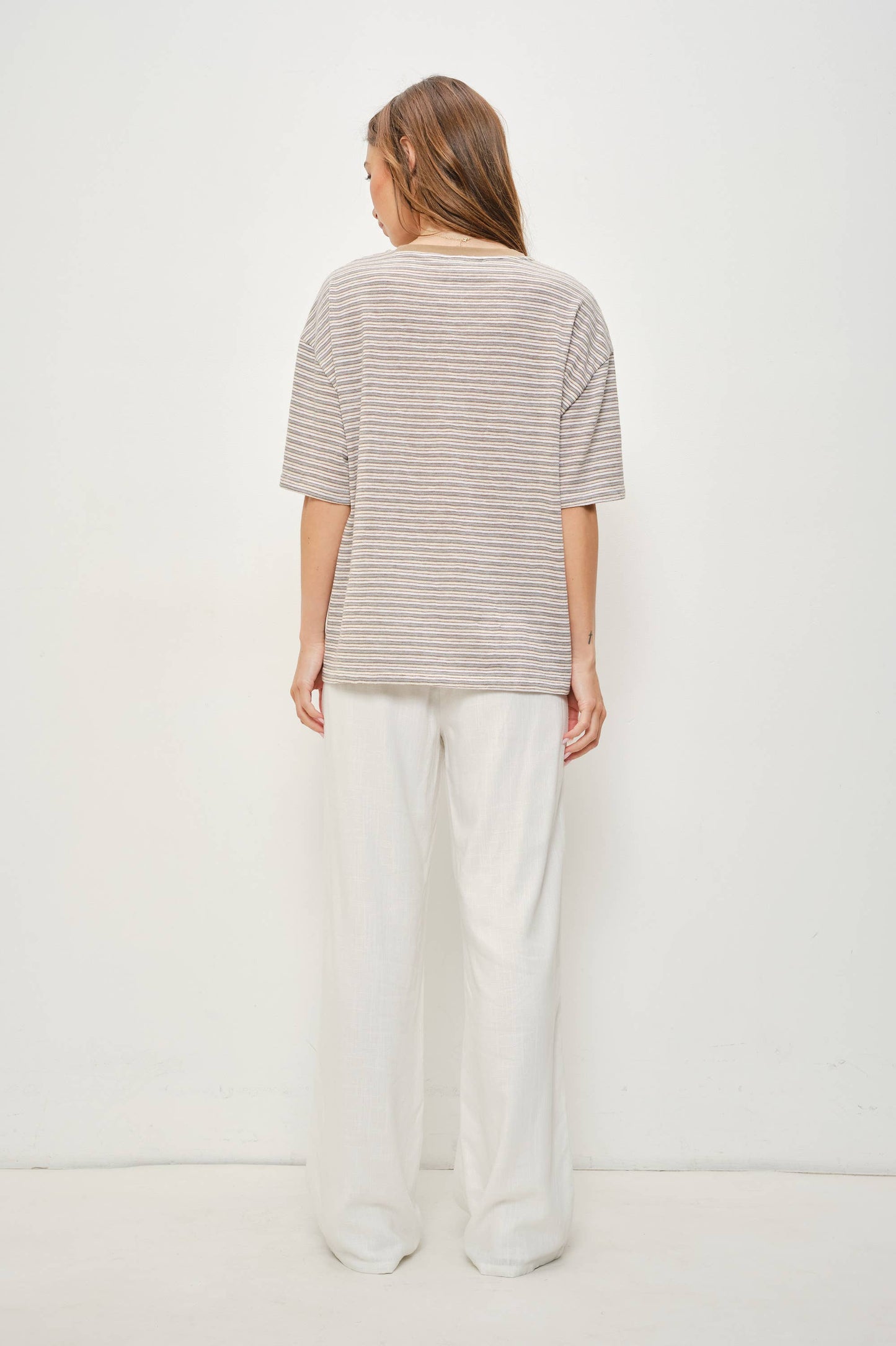 PIA STRIPED OVERSIZED TEE