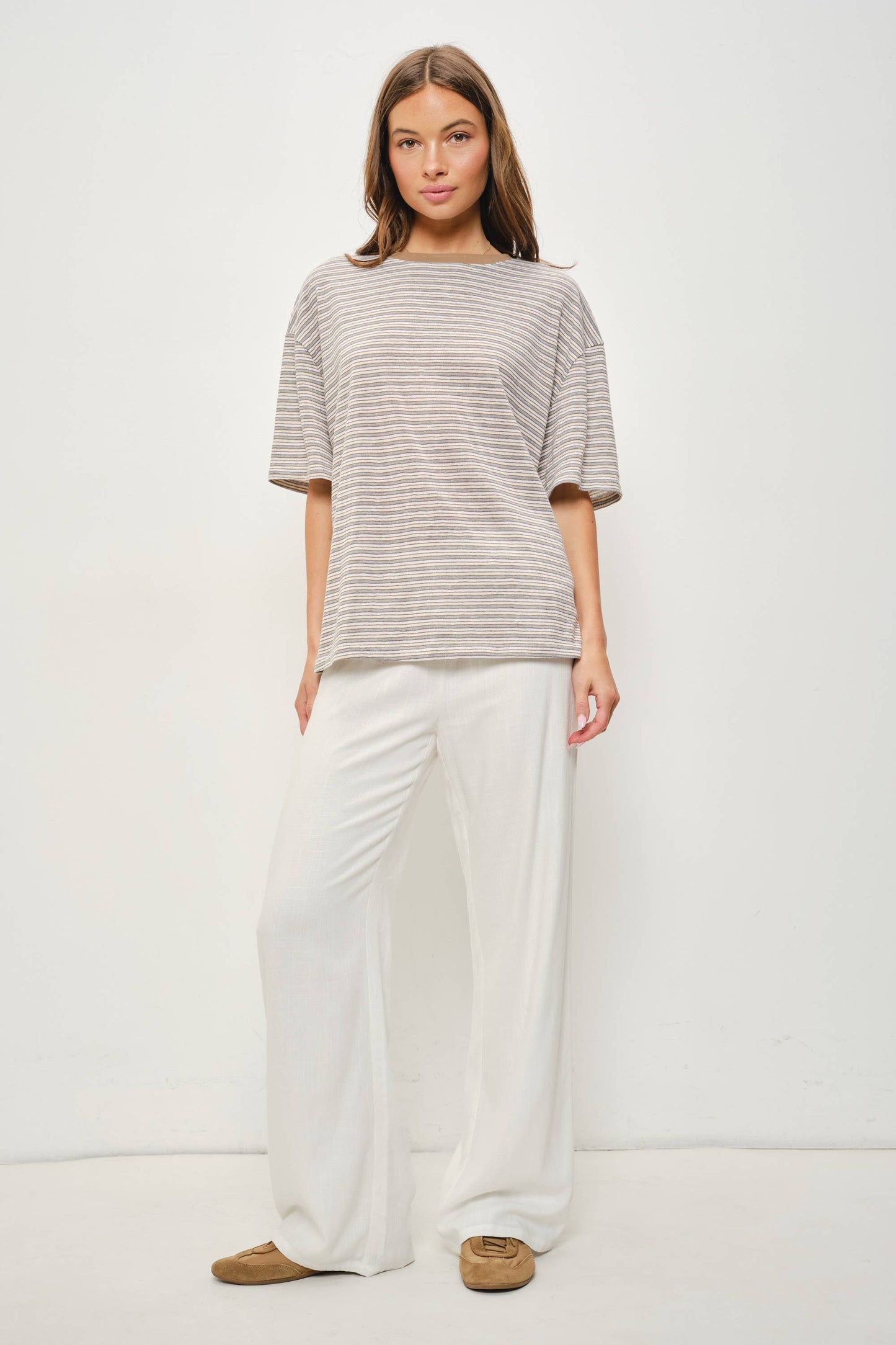 PIA STRIPED OVERSIZED TEE