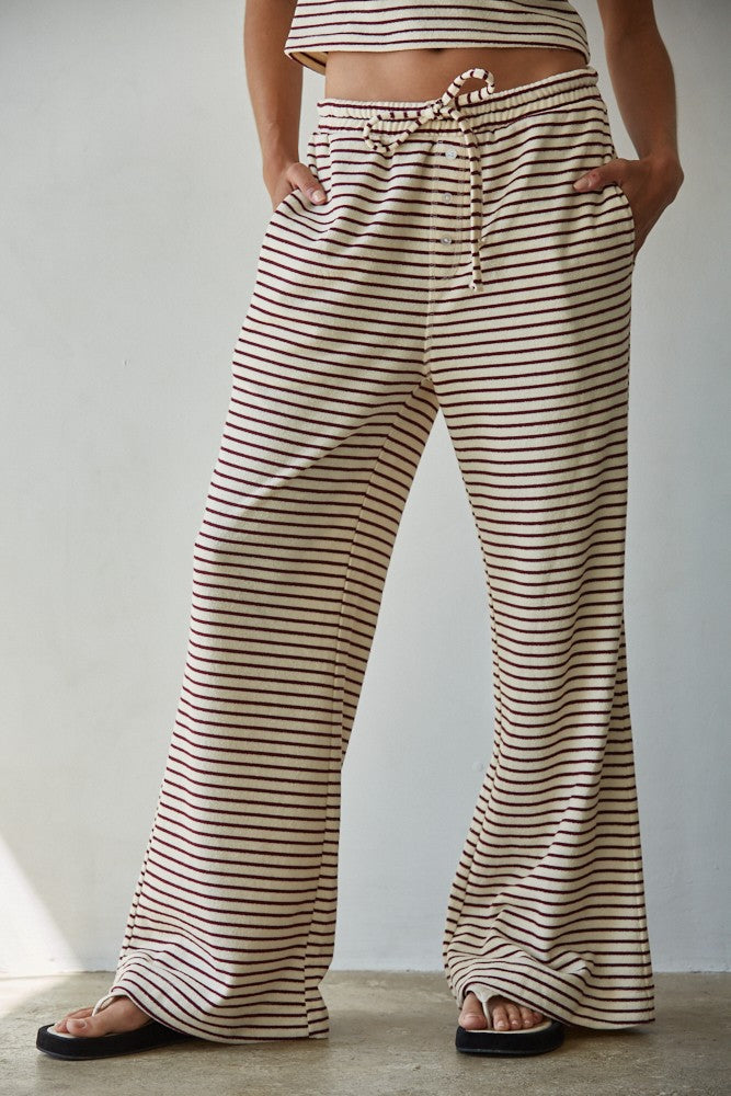 Cozy Cream Mocha Striped Pants