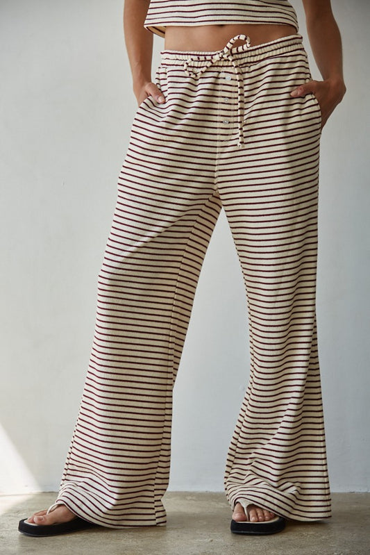 Cozy Cream Mocha Striped Pants