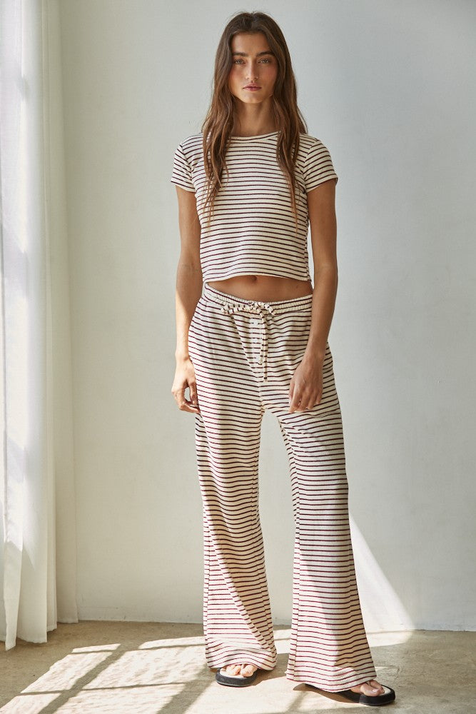 Cozy Cream Mocha Stripe Top