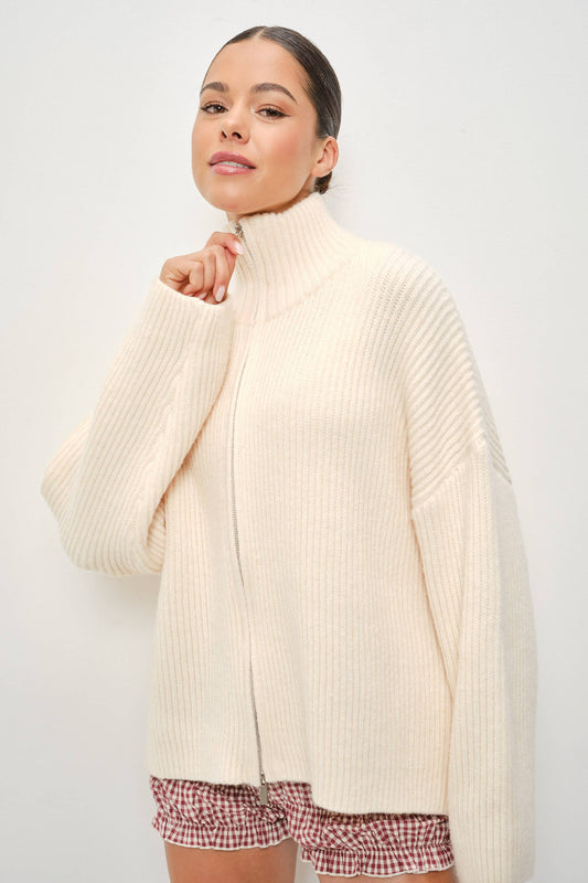 KANNA MOCK NECK ZIP UP JACKET