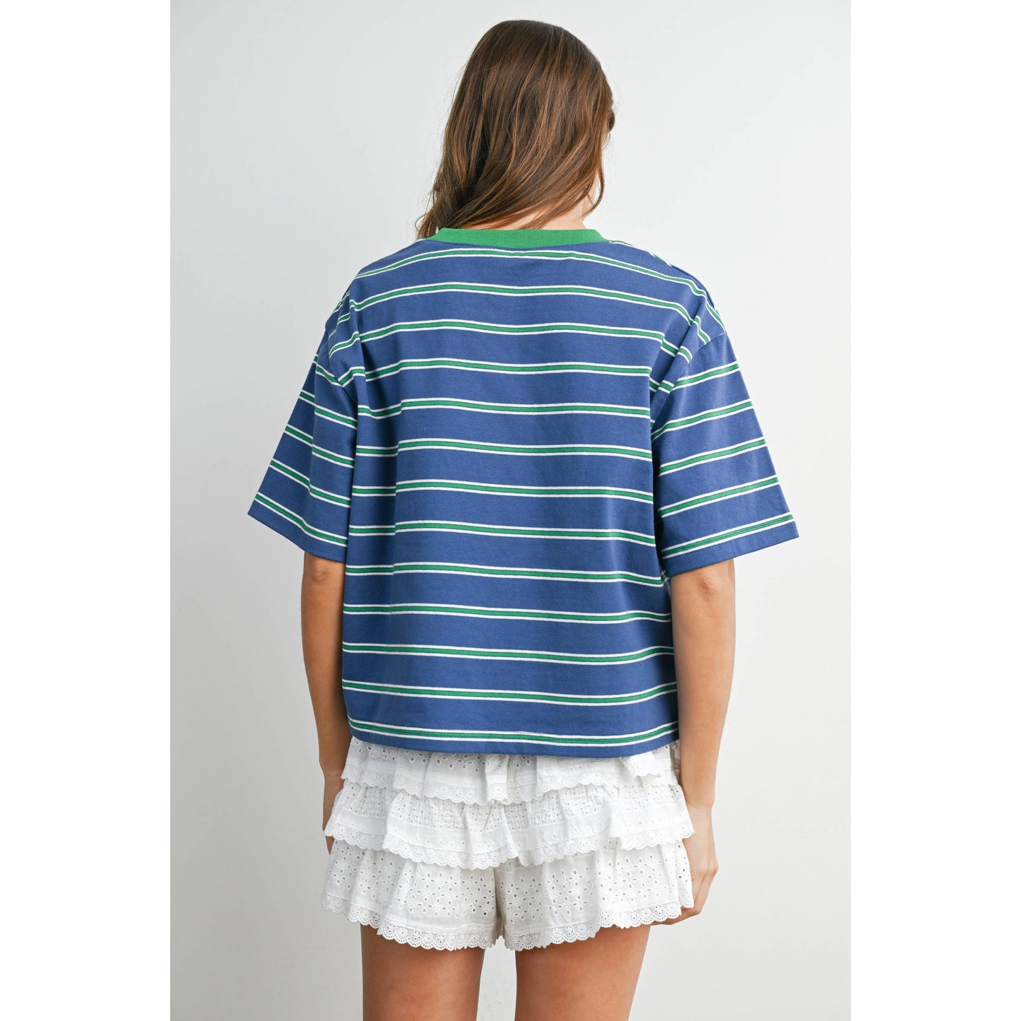 Striped Boxy Cropped T-Shirt