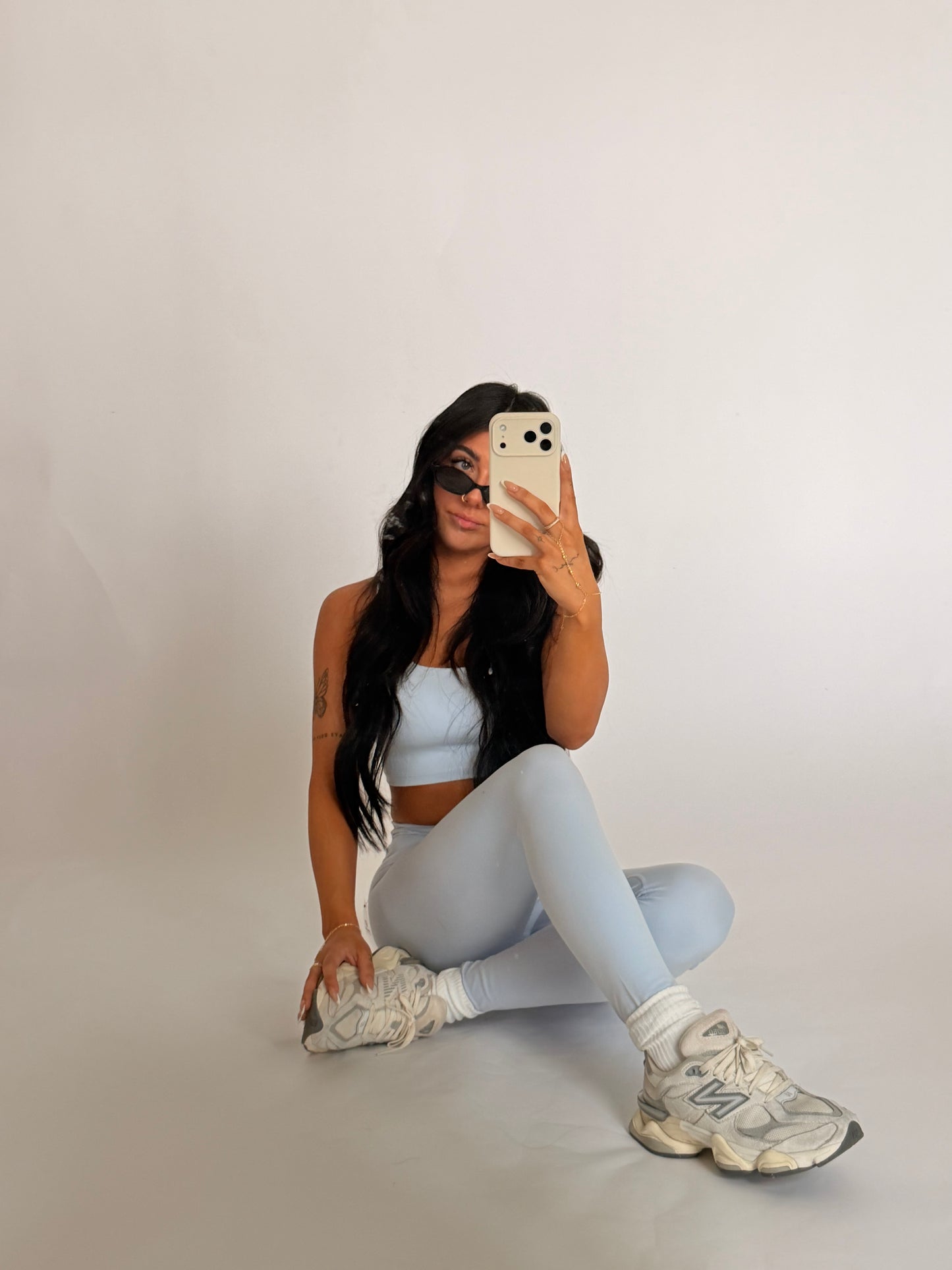 Cloud Contour High-Waisted Leggings | Pale Blue