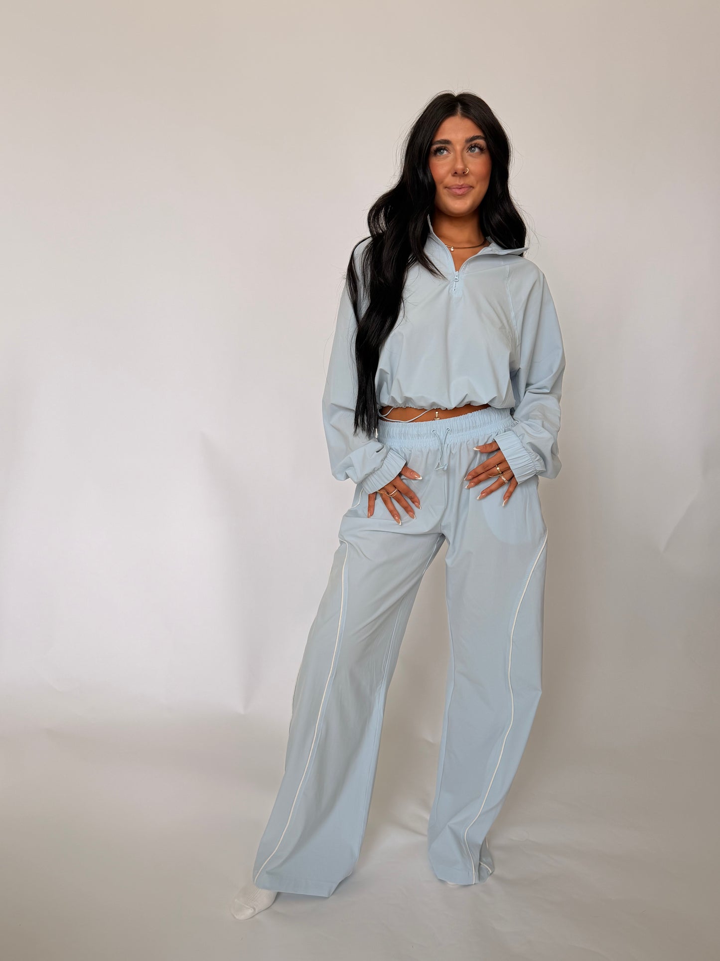 Sculpt Half-Zip Pullover | Pale Blue