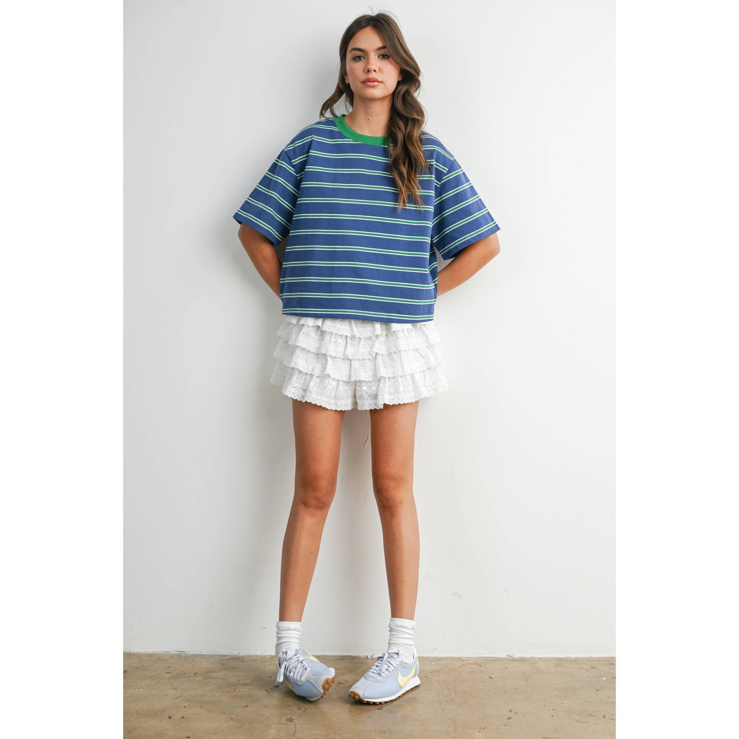 Striped Boxy Cropped T-Shirt