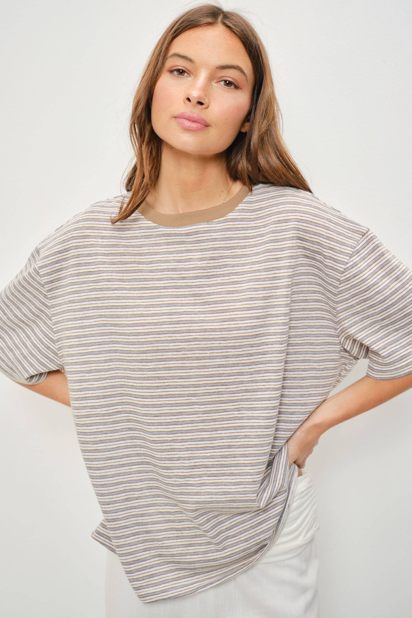 PIA STRIPED OVERSIZED TEE