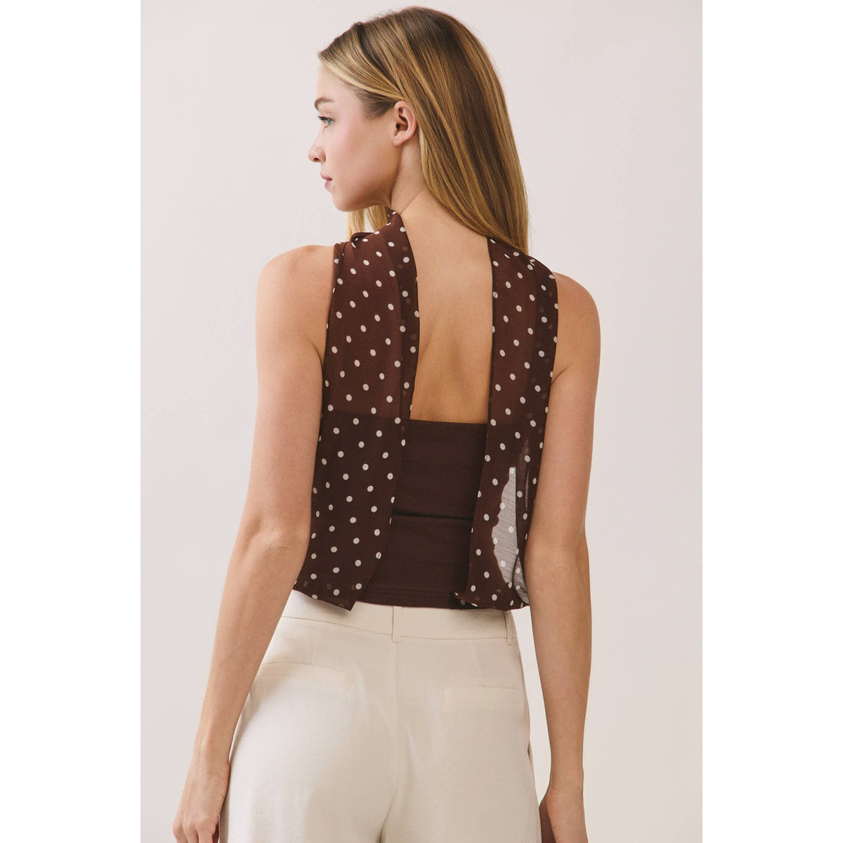 Polka Dot Scarf Tube Top