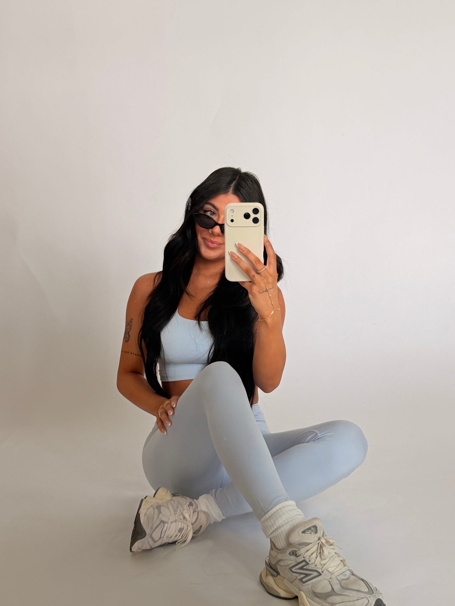 Cloud Contour High-Waisted Leggings | Pale Blue