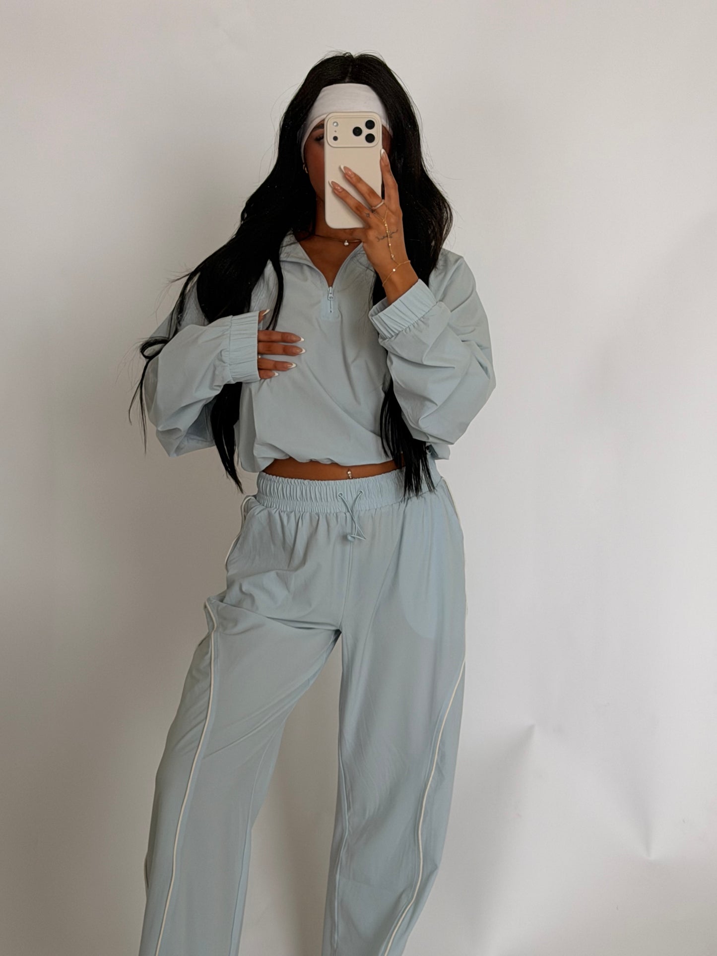Sculpt Half-Zip Pullover | Pale Blue