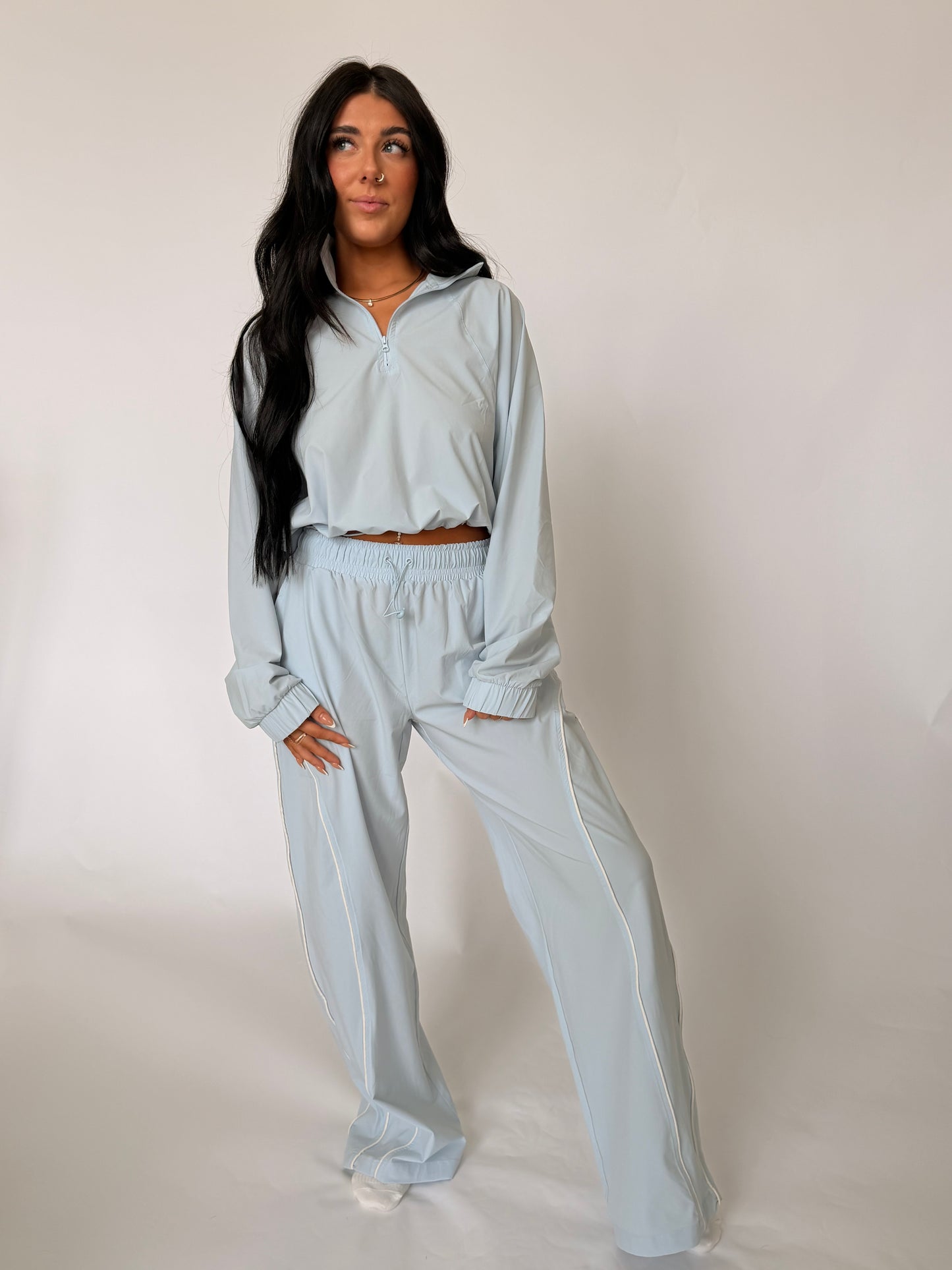 Sculpt Half-Zip Pullover | Pale Blue