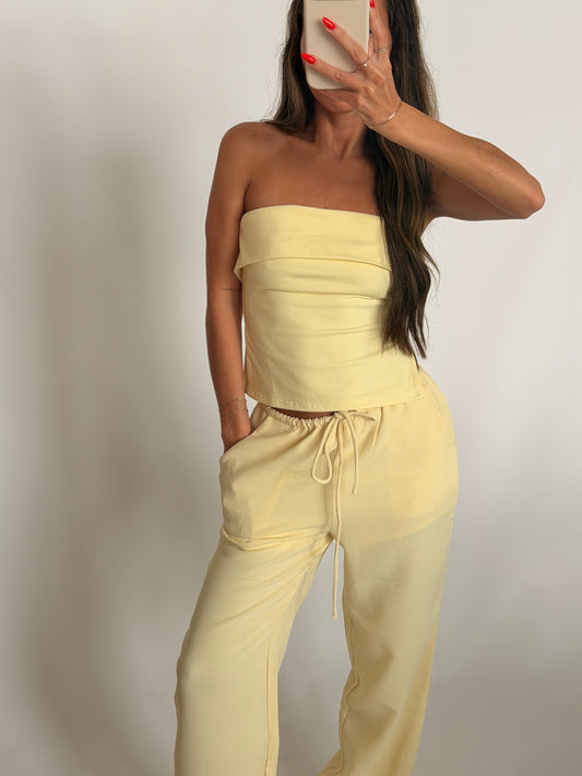 Lemon Cream Tube Top
