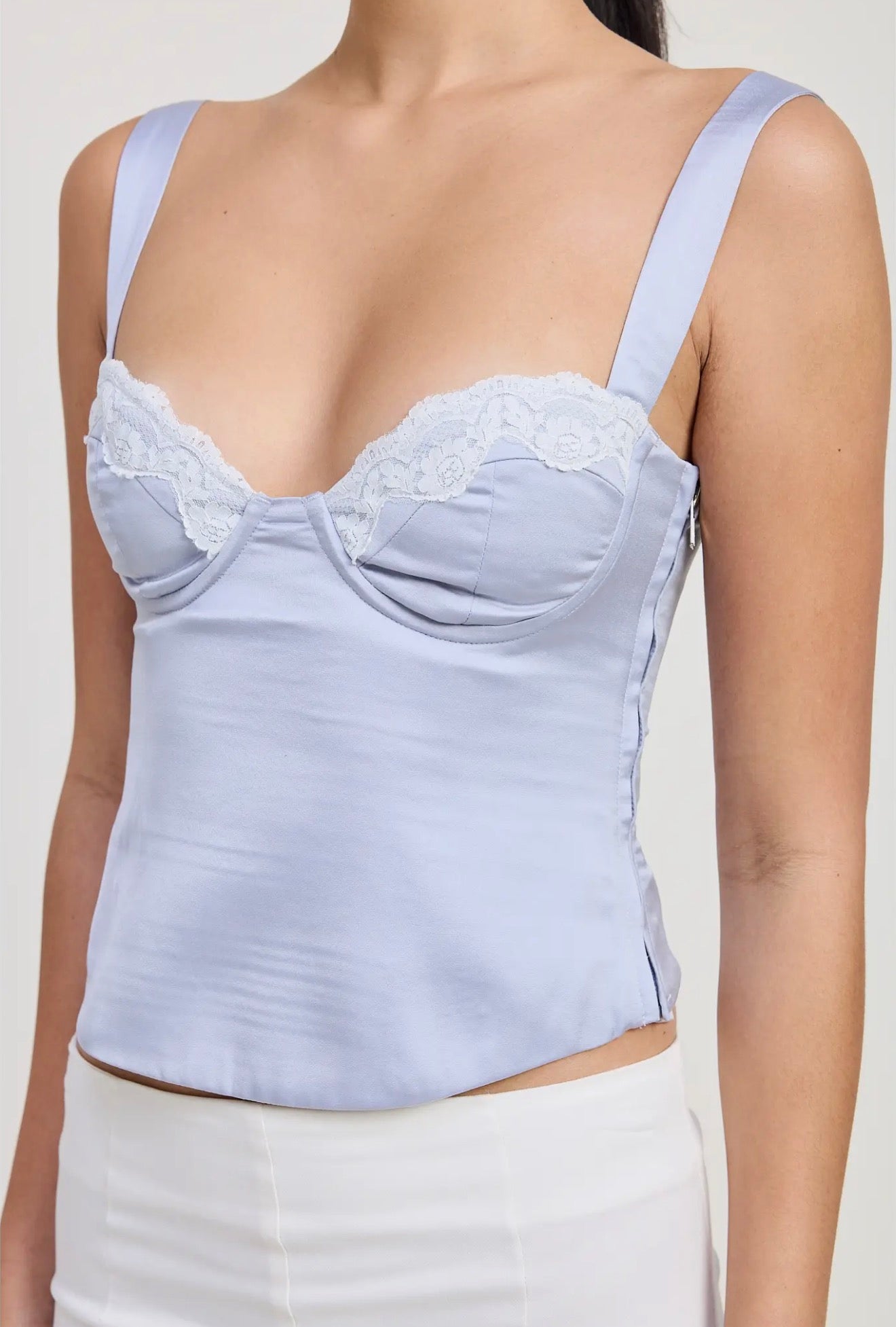 Dusty Blue Satin Cami Top