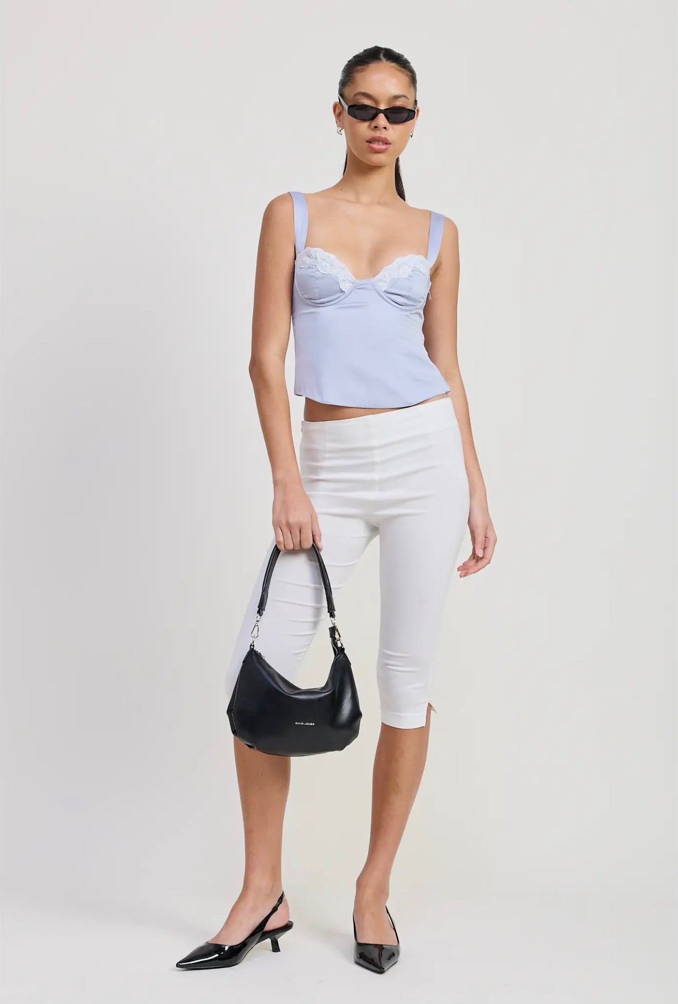 Dusty Blue Satin Cami Top