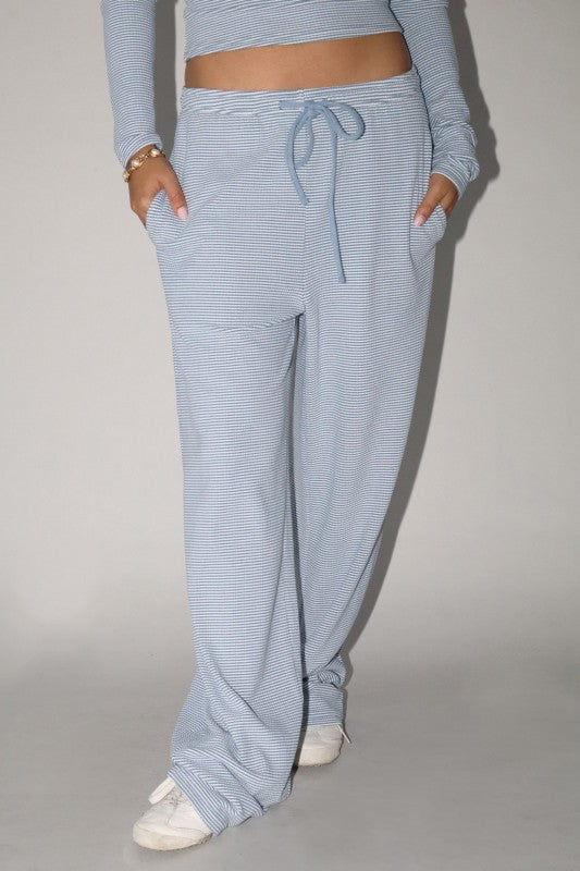 Dusty Blue Striped Pants