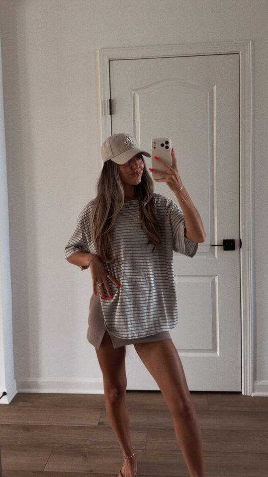 PIA STRIPED OVERSIZED TEE