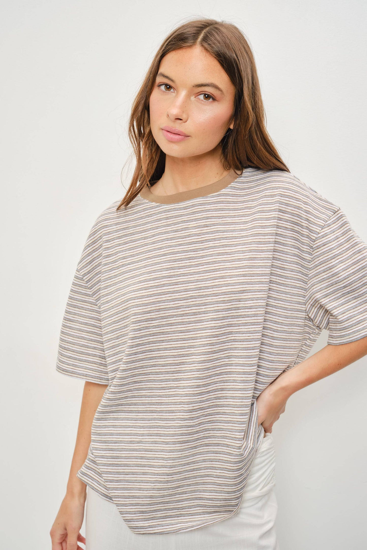 PIA STRIPED OVERSIZED TEE