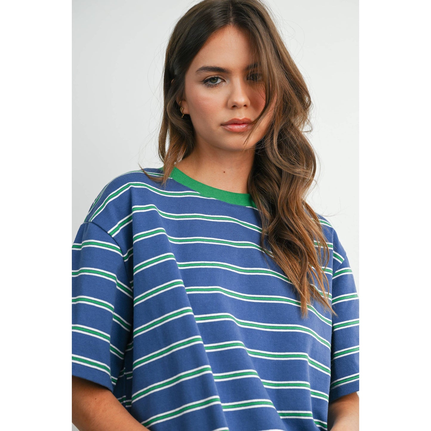 Striped Boxy Cropped T-Shirt