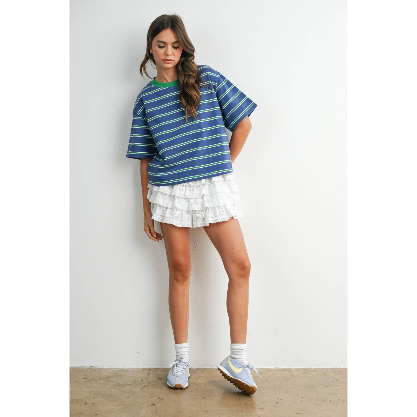 Striped Boxy Cropped T-Shirt