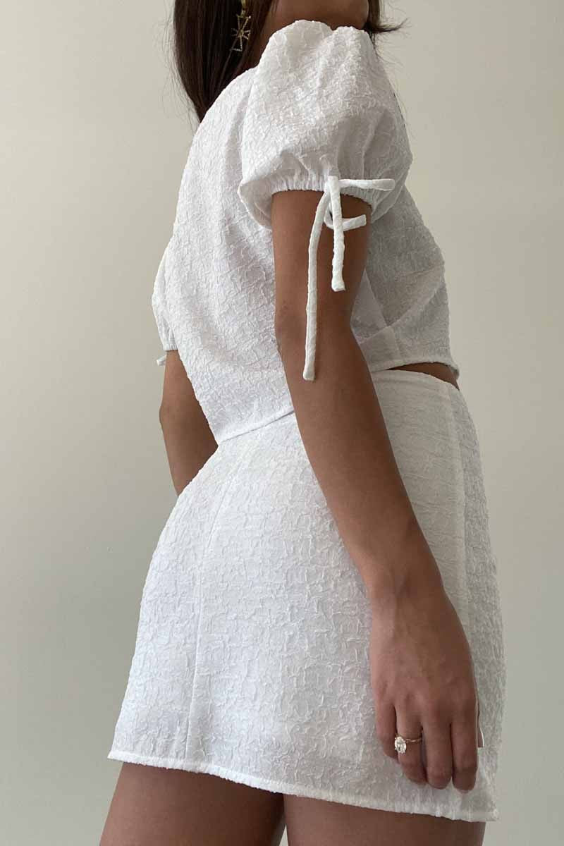 Victoria Textured Top + Skirt Set